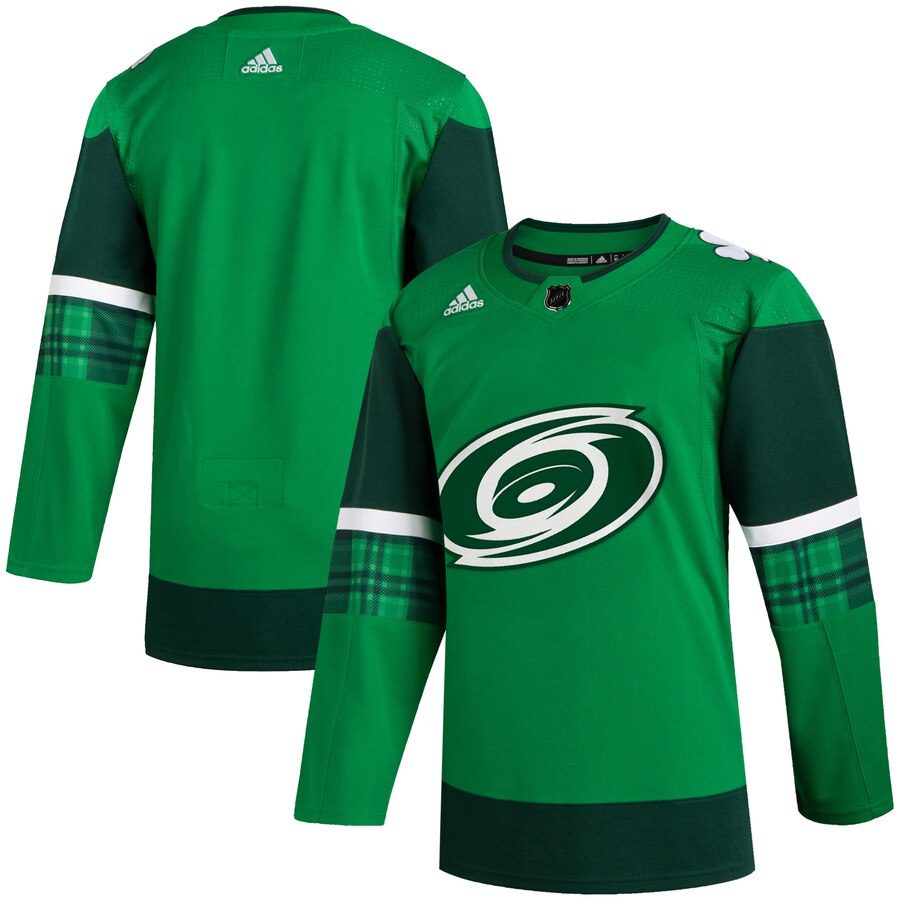 Carolina Hurricanes Blank Men Adidas 2020 St. Patrick Day Stitched NHL Jersey Green